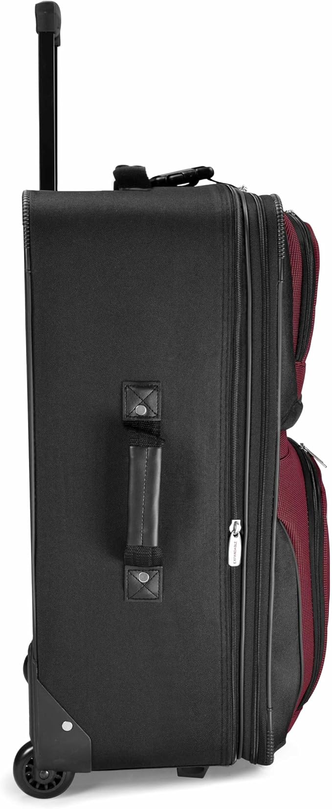 Travel Select Amsterdam 25-Inch Softside Expandable Rolling Upright Luggage, Lightweight 2-Wheel Suitcase with Push-Button Handle, Burgundy
