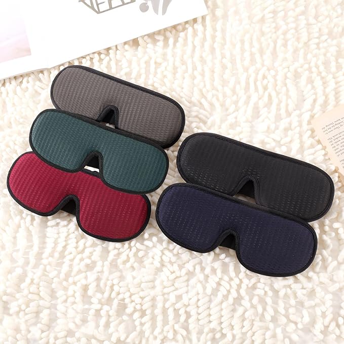 Sleep Mask for Men and Women 3D Contoured Eye Mask Patented Adjustable Light Blocking Night Mask for Sleeping (Black)