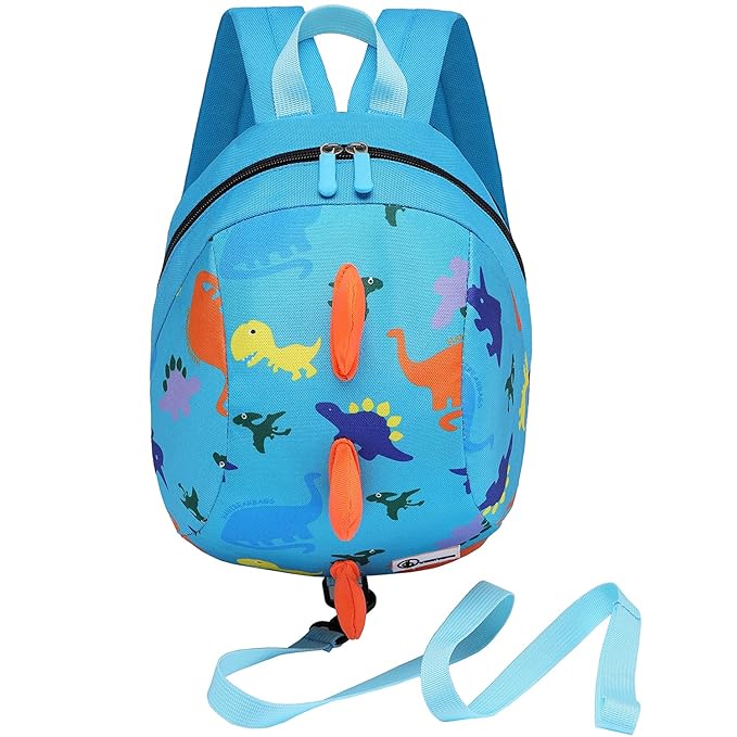 DB Toddler Mini Dinosaur Backpack with Child Leash, Anti Lost Wrist Link for Kids, Safety Harness Back Pack for Baby Boy Girl