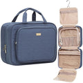 NISHEL Travel Toiletry Bag for Women Large Capacity, Makeup Essentials Organizer, Hanging Case for Accessories, Cosmetics, Aegean-Blue
