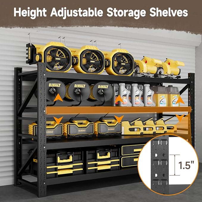 8000LBS Metal Garage Shelving Unit 68" W Storage Shelves Heavy Duty 4 Tier Adjustable Garage Storage Racks Industrial Shelving Utility Rack Shelf for Warehouse/Basement 68" Wx24 Dx63 H