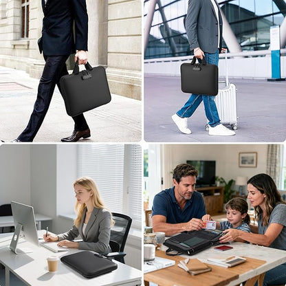 Fireproof Document Box with Combination Lock, Hard-Shell Fireproof File Organizer for Legal Documents, Laptop, Valuables & Important Papers, 13-Pocket Accordion File Folder