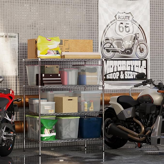 24" Deep x 42" Wide x 54" Height Wire Shelving Kit | 4-Tier | NSF Commercial Storage Rack Unit