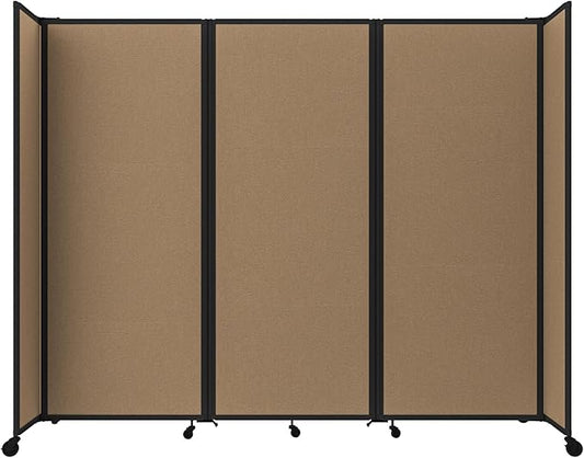 Versare Room Divider 360 Portable Wall Partition | Folding Panels | Large Freestanding Divider | Locking Wheels | Temporary Room Separator