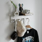 Entrance Coat Rack ，Coat Hooks, Wall-Mounted Wooden Hook Rack, Wall-Mounted Shelves are Very Suitable (White Finish-1)