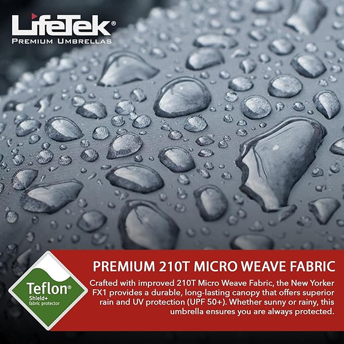 LifeTek Premium Travel Umbrella - Windproof & Compact for Men & Women, Automatic Open Close, Fits in Purse Laptop Bag or Backpack, Strong Frame for Heavy Rain & Sun UV Protection