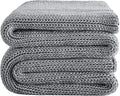 L'AGRATY Knitted Weighted Blanket - 48"x72" 15lbs Cooling Chunky Knit Heavy Blanket for Adults Braided Crochet Throw Thick Cable Yarn Knit Decorative No Beads Evenly Weighted Machine Washable