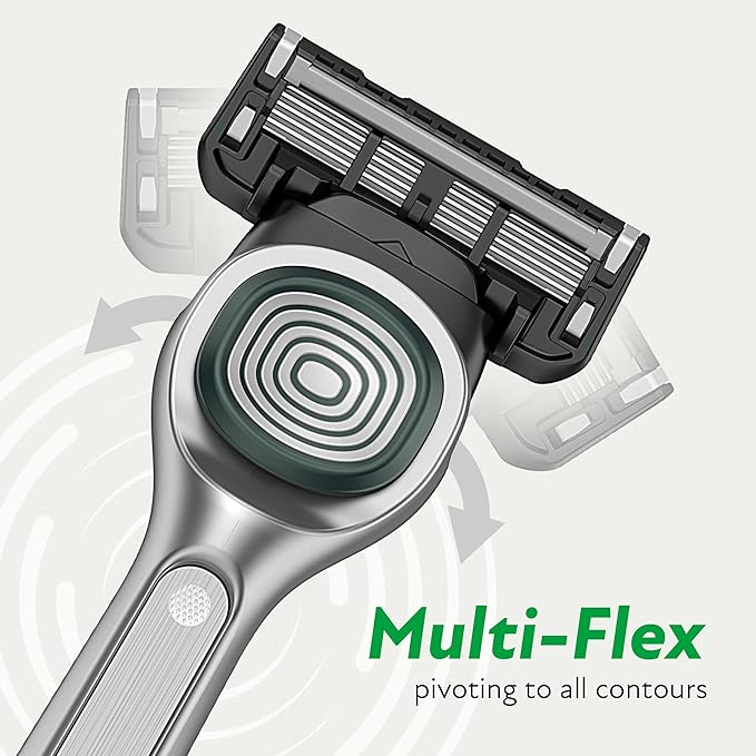 DORCO SLEEK - Six Blade Razor System with Multi-Flex technology Refill Set, Precision Shaving Razor Replacement Cartridge (12 pack)
