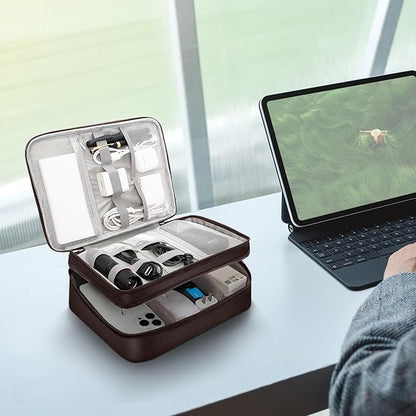 CILLA Electronic Organizer Travel Case, Travel Cord Organizer Case Portable Waterproof Cable Organizer Bag for Charger, Cord, USB, Power Bank, Earphone