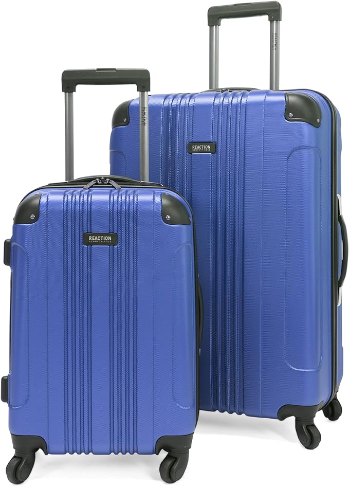 Kenneth Cole REACTION Out of Bounds Lightweight Hardshell 4-Wheel Spinner Luggage, Cobalt Blue, 2-Piece Set (20" & 28")
