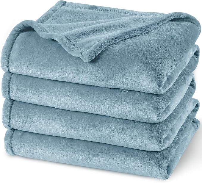 PHF Ultra Soft Fleece Blanket Twin Size, No Shed No Pilling Luxury Plush Cozy 300GSM Lightweight Blanket for Bed, Couch, Chair, Sofa Suitable for All Season, 66" x 90", Dusty Blue