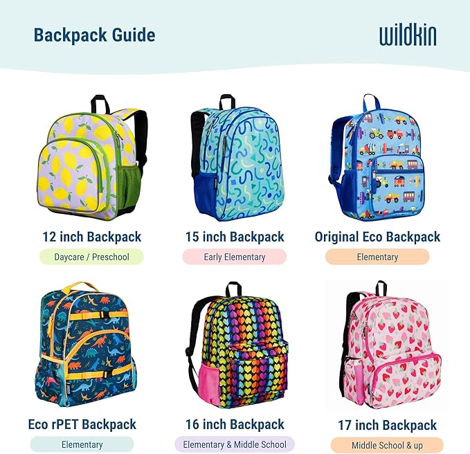 Wildkin 12-inch Kids Backpack – Padded, Adjustable, Ideal for Daycare & Travel - Dinosaur Land