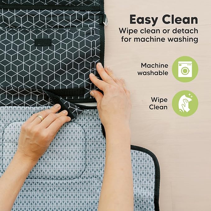 KeaBabies Portable Diaper Changing Pad - Large Waterproof Baby Changing Mat, Compact Travel Diaper Clutch, Functional Pockets Fit Newborn Essentials, Wipeable & Padded Baby Changer (Pets & Paws)