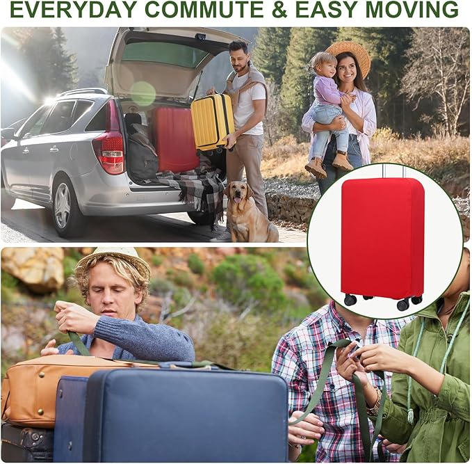 PATIKIL Luggage Cover, Suitcases Covers Elastic Carry on Cover Protector Washable Scratch-Resistant Fits 22-23 Inch Luggage for Travel Business Trips, Red
