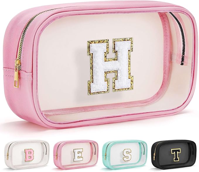 YOOLIFE Travel Toiletry Bag - Pink Clear Makeup Bag Organizer for Cosmetics, Skin Care & Gifts