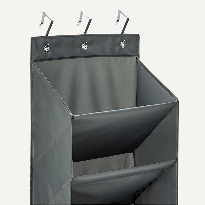 Amazon Basics 8 Tier Over the Door Shoe Organizer, Large, Dark Grey