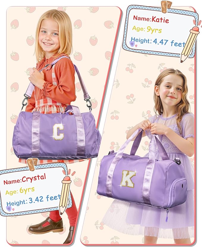 Daughter Birthday Gifts-Girl Gym Bag with Shoe Compartment, Kid Personalized Weekender Overnight Bags, Initial Travel Tote with Makeup Pouch, Graduation Gift for Girls (Letter Y)