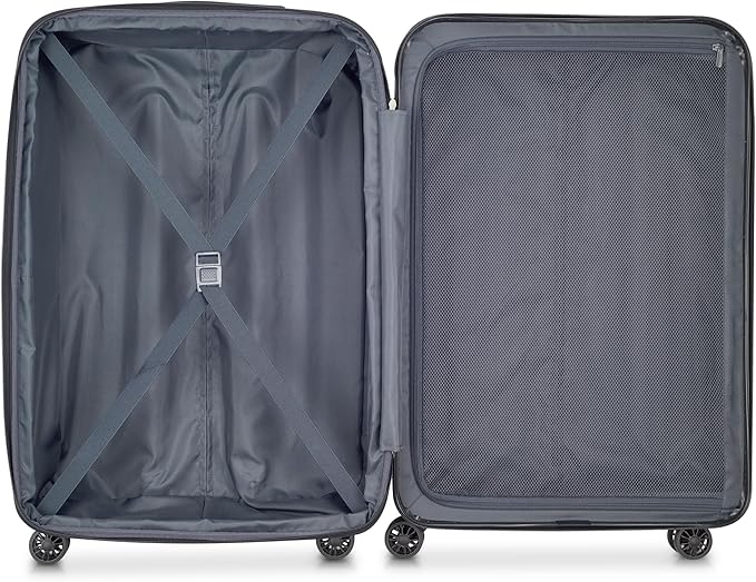 DELSEY PARIS Helium Aero Hardside Expandable Luggage with Spinner Wheels, Brick Red, Checked-Medium 24 Inch