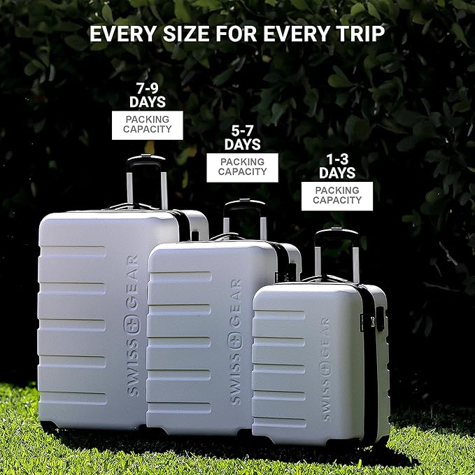 SwissGear 7366 Hardside Expandable Luggage with Spinner Wheels, Clearly Aqua, Carry-On 19-Inch