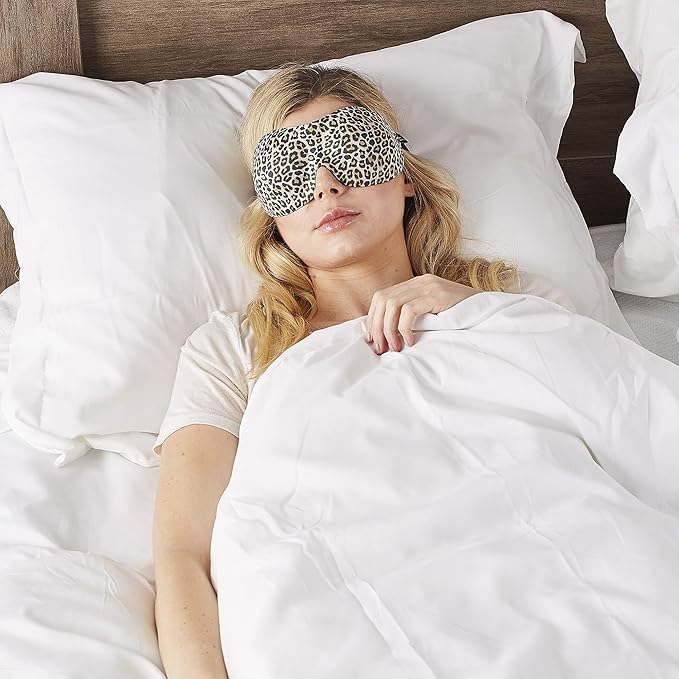 Bucky 40 Blinks No Pressure Printed Eye Mask for Travel & Sleep, Leopard, One Size