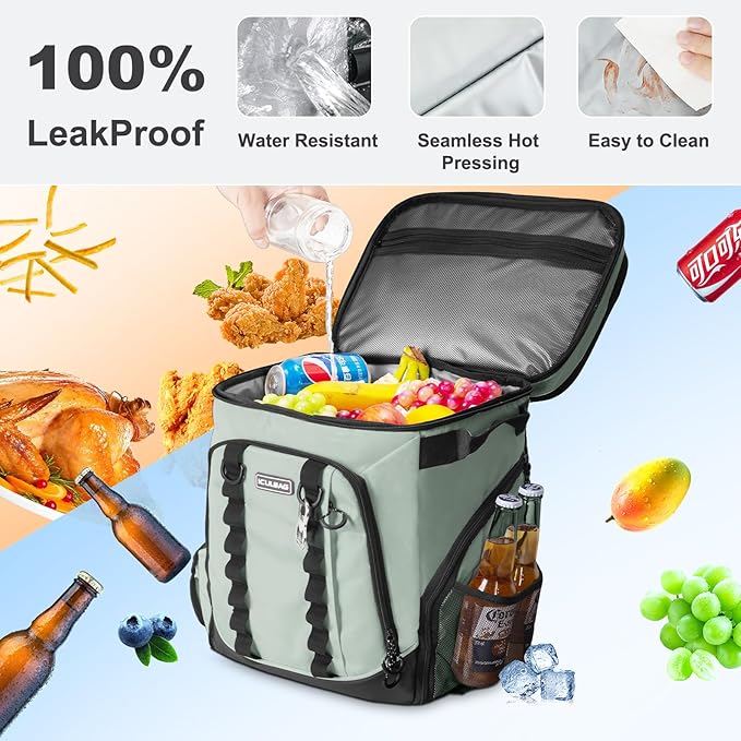 Beach Cooler Backpack for Men 36cans Insulated Backpack Cooler Lunch Bag for Women Camping Hiking Picnic Travel for 18 Hours Cooling 30L