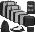 BAGAIL 6 Set/8 Set/10 Set Packing Cubes Various Sizes Packing Organizer for Travel Accessories Luggage Carry On Suitcase