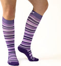 Medical Grade Compression Socks for Men & Women 15-20 mmHg by OrthoSleeve (Purple w/Stripes, Small)