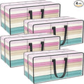 Clear Storage Bags with Zipper, 2 Pack Large Moving Bags Heavy Duty Extra Large, Plastic Storage Totes for Clothes, College dorm Packing Bag with Strong Handles
