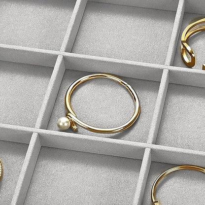 12 Grids Microfiber Jewelry Trays Bracelets Tray Stackable Jewelry Organizer Trays for Drawer Bracelet Holder Earring Tray For Bracelet Bangle Earrings Watches Storage (Grey)