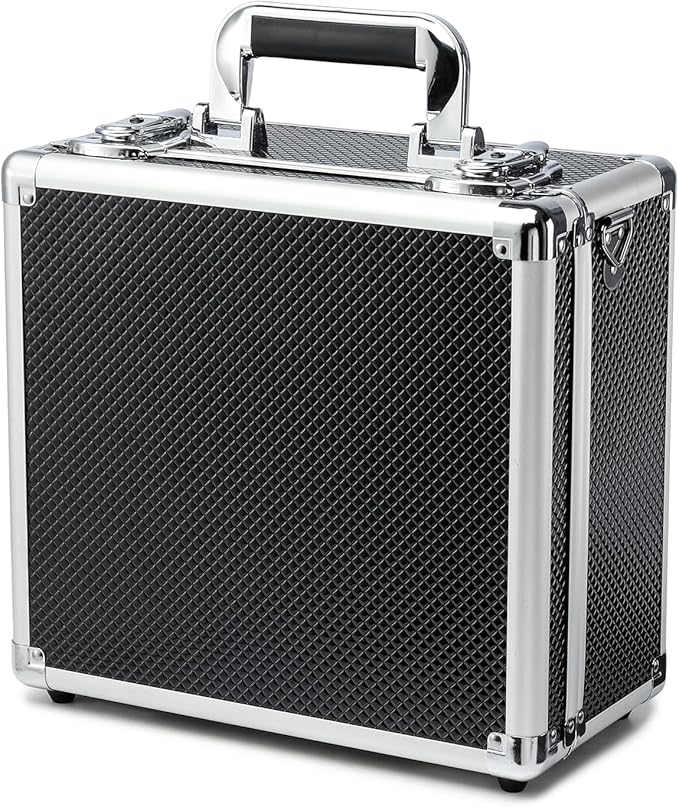 Multi color Card Storage Hard Case, Sports Card Collection Boxes,Trading Cards Cabinet, Card Holder, Toploader Box (Black, Medium)