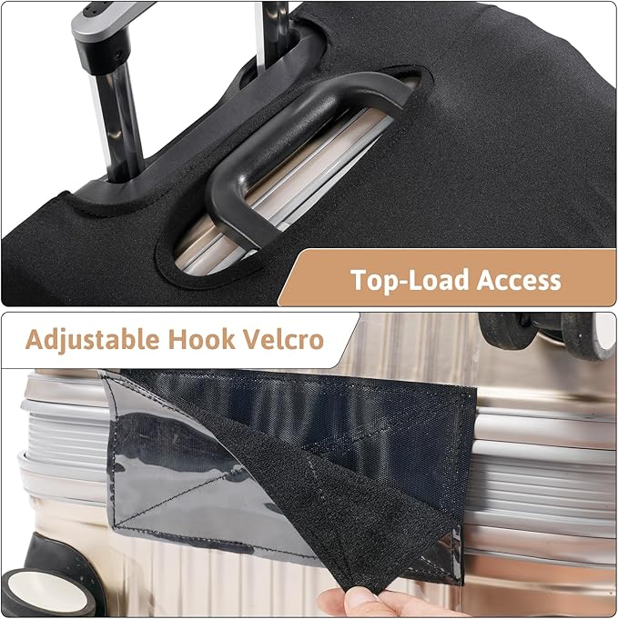 OrgaWise Clear Luggage Cover, For Suitcase Tsa Approved Transparent TPU Suitcase Cover Protector Fit 22-24 Inch Luggage