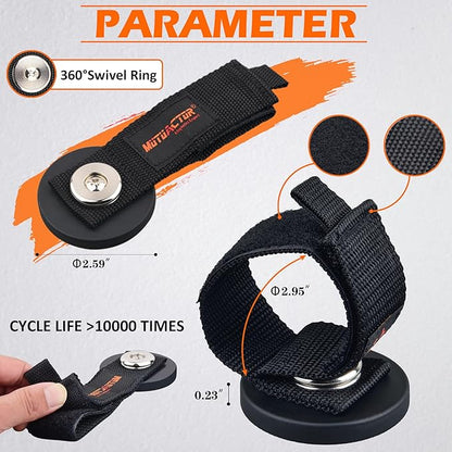 MUTUACTOR 2packs Magnetic Hooks Heavy Duty,Strong Magnet Garage Hook Large Capability for Hanging Cables Rubber Coating Mounting Magnet Storage Hooks for Garden Hoses Ropes Cordless Drills Tools Box