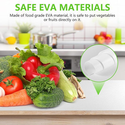 White Shelf Liners for Kitchen Cabinets Non Adhesive Drawer Liner for Bathroom Waterproof Refrigerator Liners for Shelves Fridge Plastic Mats Cabinet Cupboard Liner 23.6 x 236.2 Inches