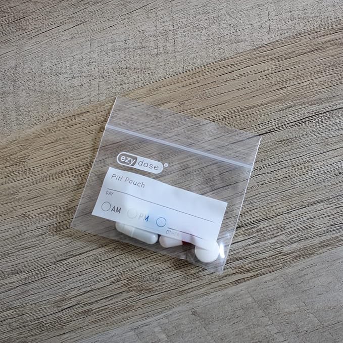 Ezy Dose Disposable Pill Pouches, Pill and Vitamin Storage, Clear, 50 Count