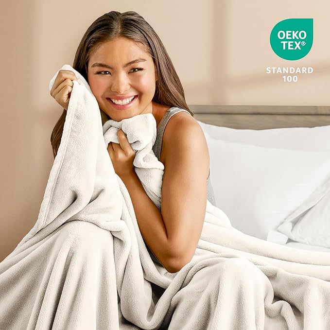 Bare Home Fleece Blanket - King Size - Ultra-Soft Lightweight for Bed, Sofa, and Couch - Luxury Microplush - Cozy Warm Blanket (King, Vanilla)