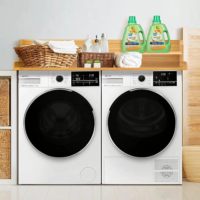 Royxen Laundry Countertop with Storage Universal Fit, Washer and Dryer Countertop with Shelf, Laundry Room Storage, 2-Tier Shelf (Oak)