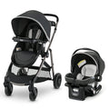 Graco Modes Pramette Travel System, 3-in1 Modular Carseat Stroller Combo, Infant Car Seat Carrier to Toddler Stroller, Includes the SnugRide Car Seat, Redmond