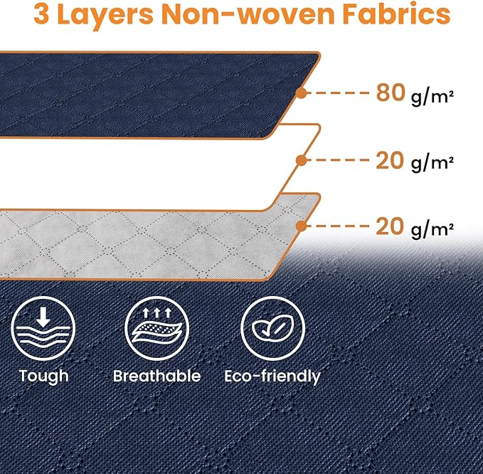 Fab totes 24 Gallons Clothes Storage, Foldable Thick Fabric Blanket Storage Bags, Containers for Organizing Bedroom, Closet, Clothing, Comforter, Organization with Handle (10 Pack,Blue)