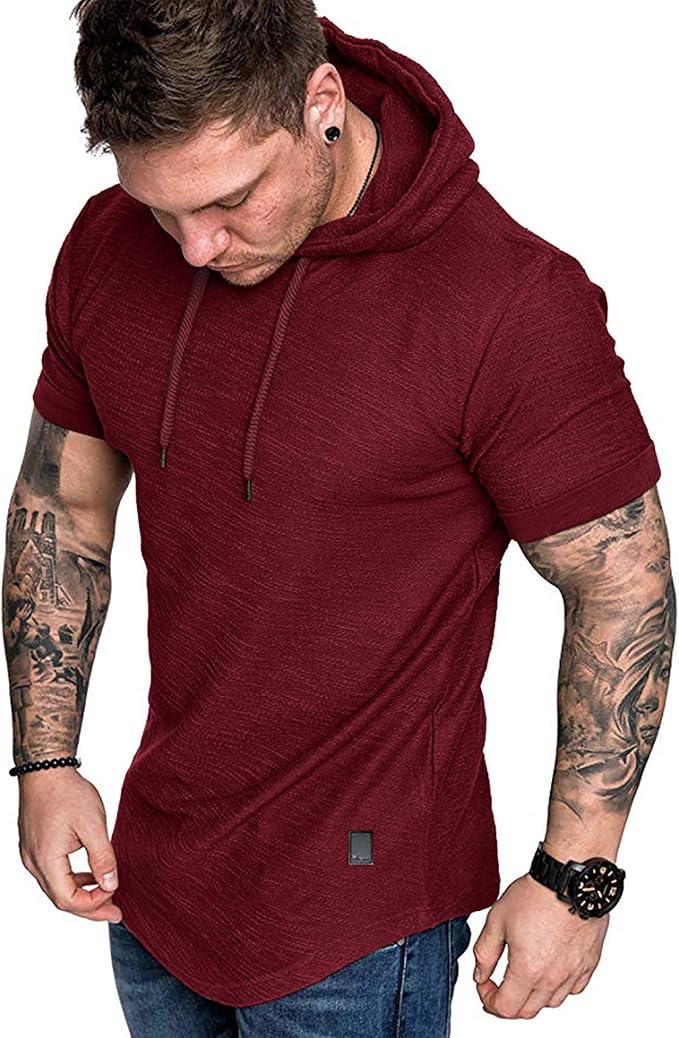 Lexiart Mens Fashion Athletic Hoodies Sport Sweatshirt Solid Color Fleece Pullover