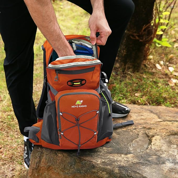 N NEVO RHINO Hydration Backpack, 18L Multipurpose Hiking Backpack with 3L Water Bladder, Water Backpack Insulated Hydration Pack Ideal for Hiking and Cycling