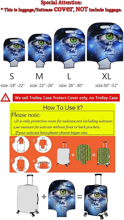 Tiger Travel Luggage Covers 30-32 Inch Spandex Suitcase Protectors