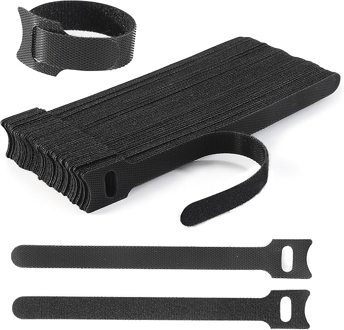 Reusable Cable Ties, 60 PCS 8 Inches Adjustable Cord Straps Wire Organizer Cord Wrap and Hook Loop Cable Management