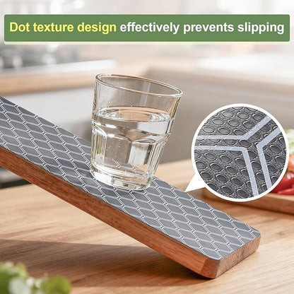 Non-Adhesive Shelf Liner Roll - Waterproof No-Slip Drawer & Cabinet Mat for Kitchen, Refrigerator, Bathroom, Easy to Cut EVA Drawer & Shelf Liners, 12" x 197", Grey
