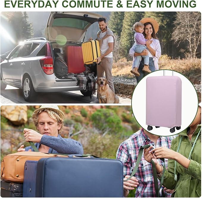 PATIKIL Luggage Cover, Suitcases Covers Elastic Carry on Cover Protector Washable Scratch-Resistant Fits 19-21 Inch Luggage for Travel Business Trips, Lavender Purple