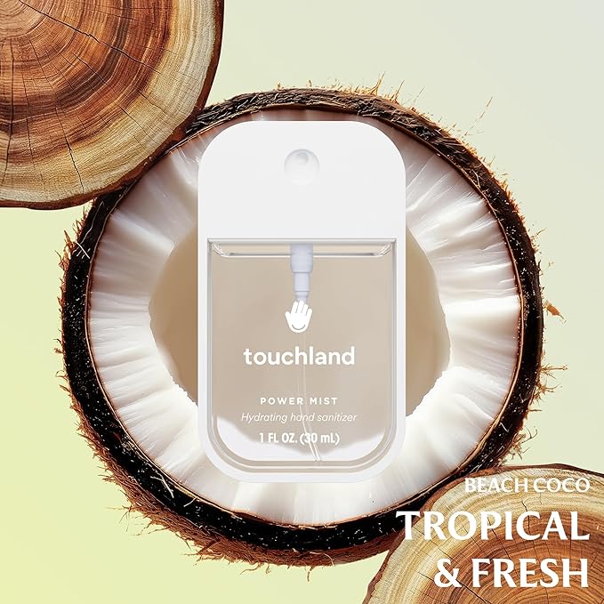 Touchland Power Mist Hydrating Hand Sanitizer Spray, TROPICAL Trio Set (Mango Passion, Beach Coco, Watermelon), 1 FL. OZ. Travel Size (Set of 3)