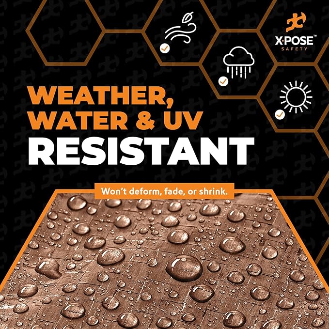 Multipurpose Protective Cover Brown Poly Tarp 15' x 30' - Durable, Water Resistant, Weather Resistant - 5 Mil Thick Polyethylene - by Xpose Safety