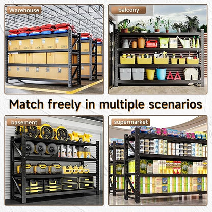 5000LBS Metal Garage Shelving Unit 71" W Storage Shelves Heavy Duty 4 Tier Adjustable Garage Storage Racks Industrial Shelving Utility Rack Shelf for Warehouse/Basement 71" Wx24 Dx70 H