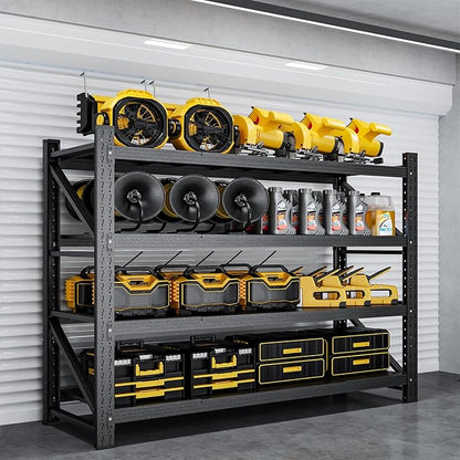 5000LBS Metal Garage Shelving Unit 60" W Storage Shelves Heavy Duty 4 Tier Adjustable Garage Storage Racks Industrial Shelving Utility Rack Shelf for Warehouse,Basement 60" Wx24 Dx70 H