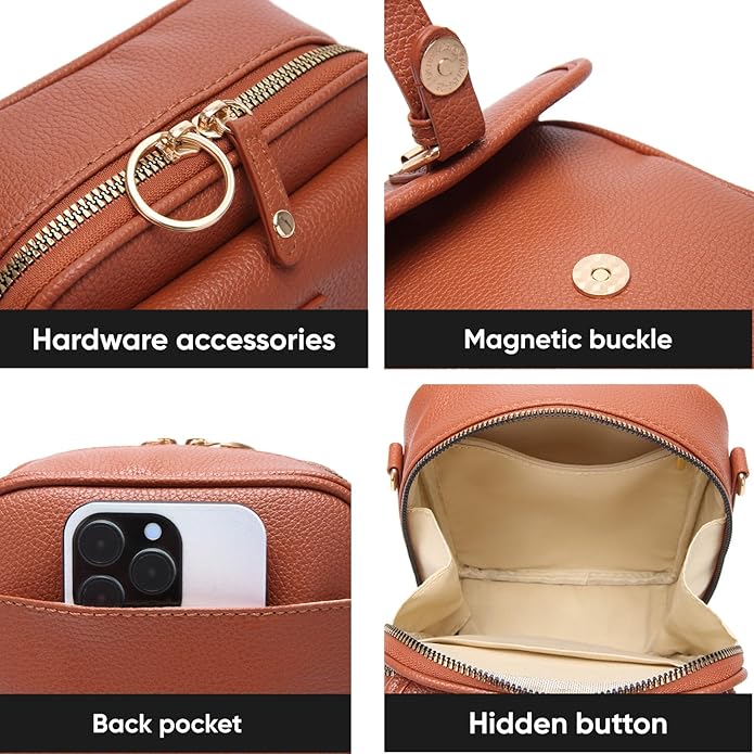 1060 Leather Crossbody Bags for Women Anti-Theft Vegan Purse with Card Slots, Travel Shoulder Bag, Waterproof Crossbody Purse