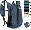 Seektop 15L Small Hiking Backpack for Women Men, Lightweight Hiking Packable Daypack with Phone Pocket for Travel Camping (Dark Blue)